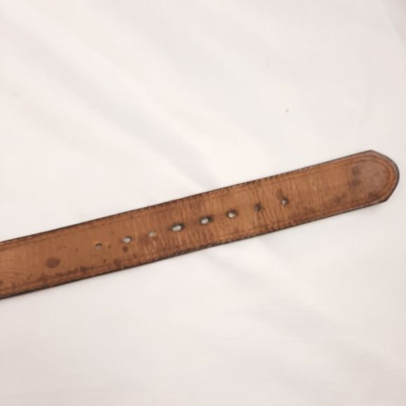 Antique Farmall tractor plaque buckle brass Salvatori corsica cowhide full grain - Picture 11 of 16